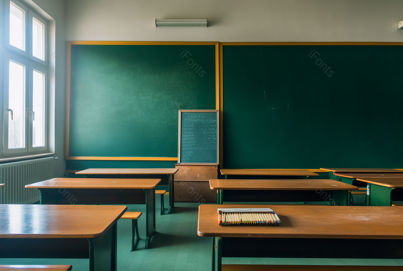 学校的课桌椅子黑板窗户书本实拍摄影图,高清,摄影图,摄影图片,图片大全,摄影图免费下载